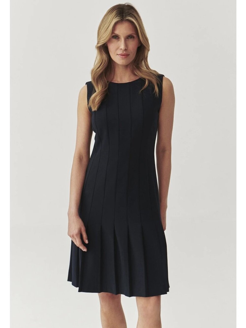 Calvin Klein Dress Size Petite Sleeveless Fit Flare Back Zipper A-Line Pleated